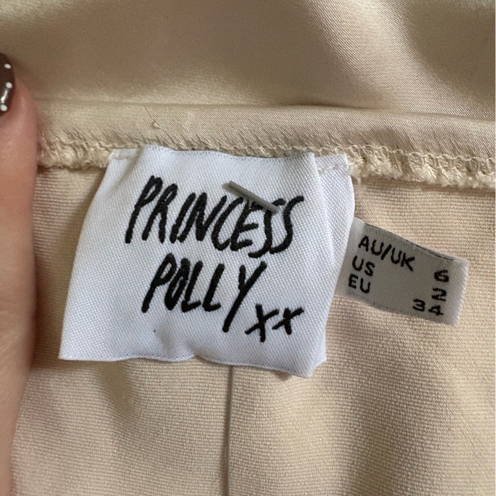 Princess Polly Shiny Long Sleeve Champagne Mini Dress 🍾🥂✨ - Picture 2 of 8